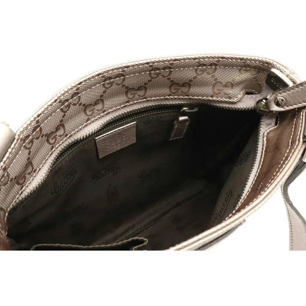 Gucci Imprime Diagonal Metal Fittings Pvc Leather Pink Silver GG Shoulder Bag - Picture 3 of 6